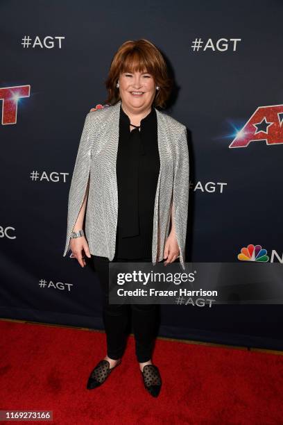 Susan Boyle attends "America's Got Talent" Season 14 Live Show Red Carpet at Dolby Theatre on August 20, 2019 in Hollywood, California.