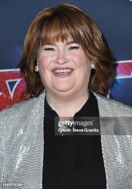 Susan Boyle arrives at the "America's Got Talent" Season 14 Live Show at Dolby Theatre on August 20, 2019 in Hollywood, California.