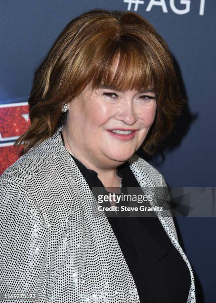 Susan Boyle arrives at the "America's Got Talent" Season 14 Live Show at Dolby Theatre on August 20, 2019 in Hollywood, California.