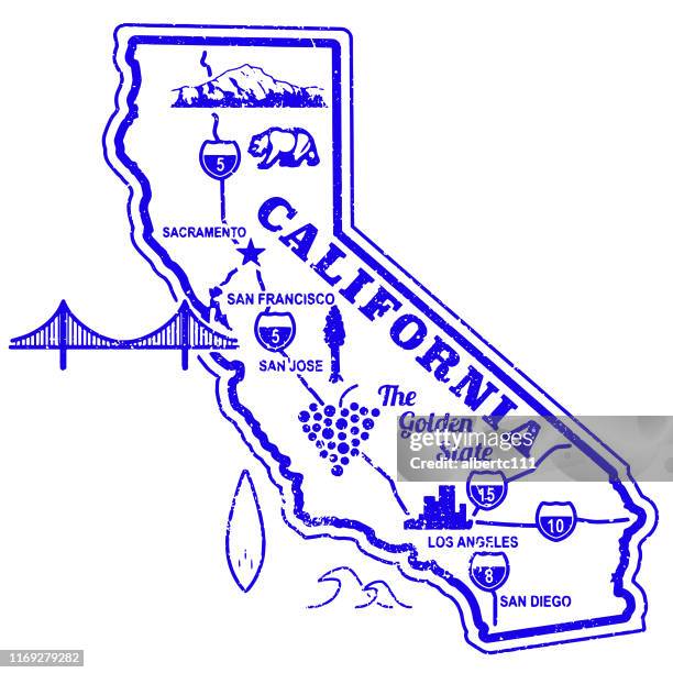 california reise retro stempel - san jose kalifornien stock-grafiken, -clipart, -cartoons und -symbole