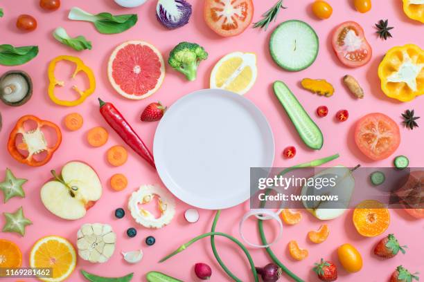 colourful vegetables and fruits still life. - colorful fruit stock pictures, royalty-free photos & images