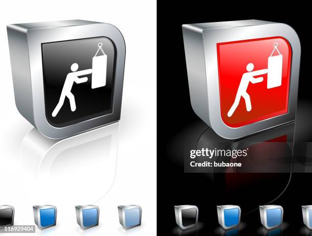 heavy bag training 3d royalty free vector art - heavy bag stock illustrations