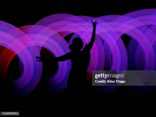 woman in dancing, elegant flamenco position in a virtual and connected environment. - arts and culture imagens e fotografias de stock