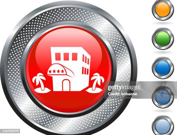 hotel royalty free vector art on metallic button - hole in window stock illustrations
