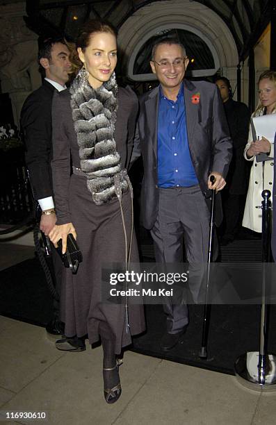 Trinny Woodall and husband Jonny Elichaoff during Tatlers Little Black Book - Launch Party - Arrivals - November 9, 2005 at Baglioni Hotel in London,...