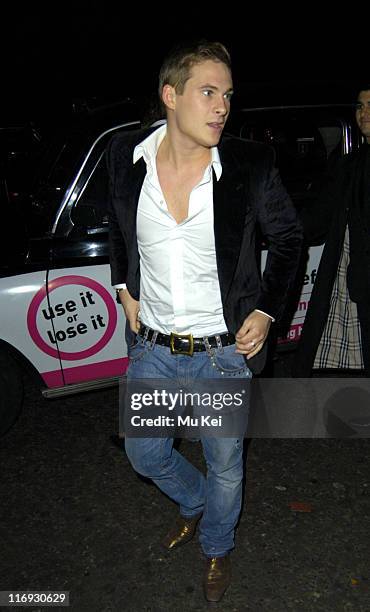 Lee Ryan from Blue during Tatlers Little Black Book - Launch Party - Arrivals - November 9, 2005 at Baglioni Hotel in London, Great Britain.