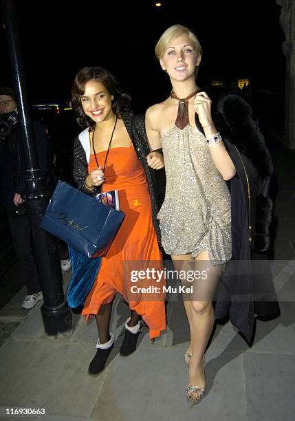 Margo Stilley and guest during Tatlers Little Black Book - Launch Party - Arrivals - November 9, 2005 at Baglioni Hotel in London, Great Britain.