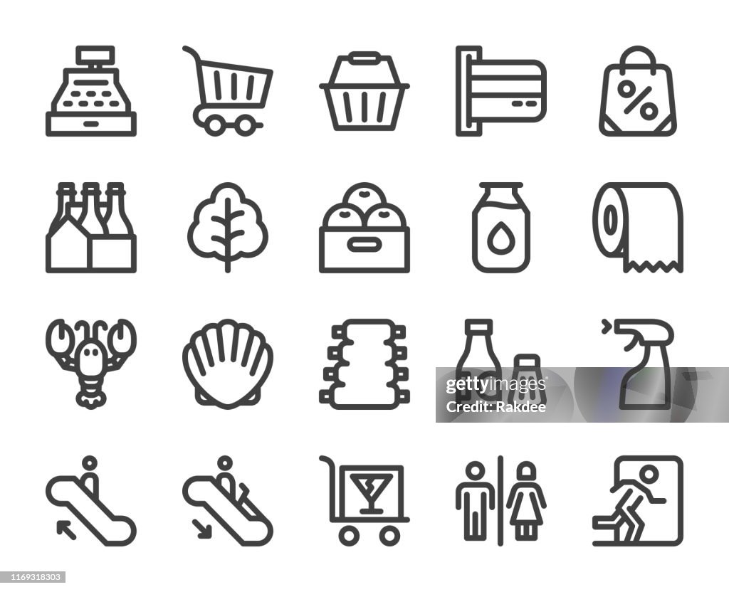 Supermarket - Bold Line Icons