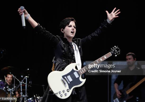 Dolores O'Riordan of The Cranberries performs on stage during day one of Feis Festival 2011 at Finsbury Park on June 18, 2011 in London, United...