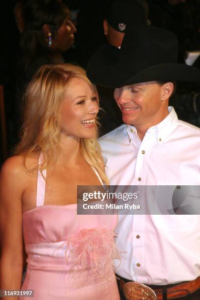 Jewel Kilcher and Ty Murray during 2006 Vanity Fair Oscar Party at Morton's in West Hollywood, California, United States.