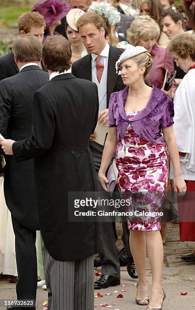 Prince William during Laura Parker Bowles and Harry Lopes - Wedding - Outside Arrivals at St Cyriac's Church in Lacock, Great Britain.