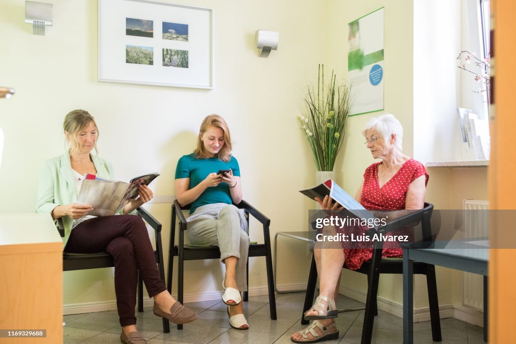 Women in a clinic waiting room