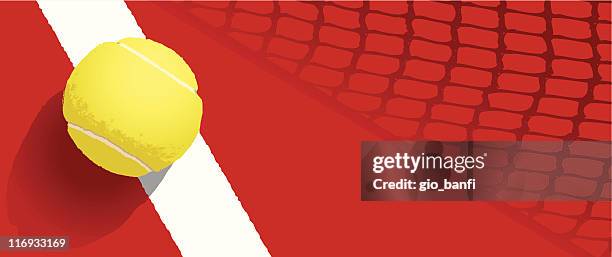 tennis ball - tennis net stock illustrations