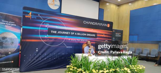 Dr K Sivan, Chairman of the Indian space agency, widely known as the Rocket Man of India, celebrates the successful lunar capture of the...