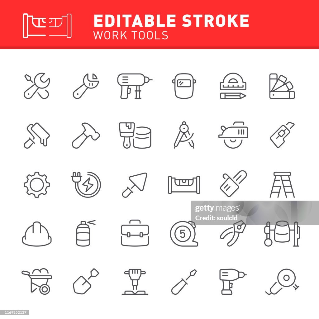 Icônes d'outils de travail