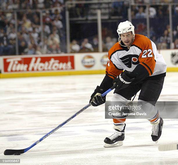 Mike Knuble of the Philadelphia Flyers skates versus the Buffalo Sabres during game 5 of the Eastern Conference Quarterfinals at the HSBC Arena in...