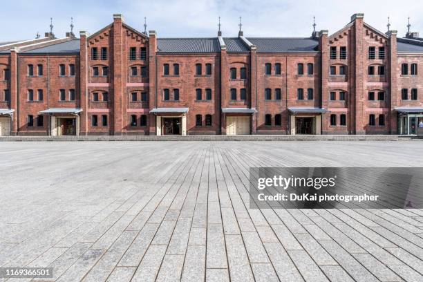 yokohama red brick warehouse in japan - brick red stock pictures, royalty-free photos & images