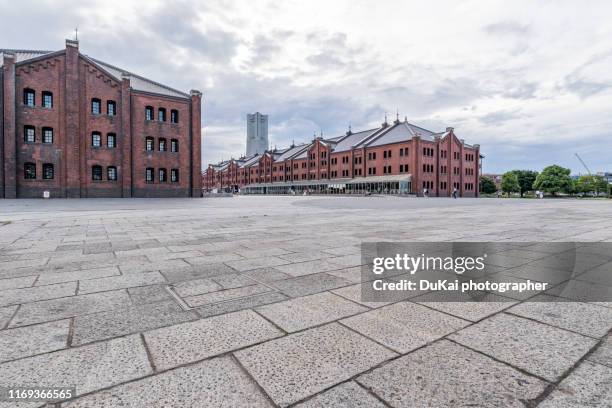 yokohama red brick warehouse in japan - minato mirai stock pictures, royalty-free photos & images