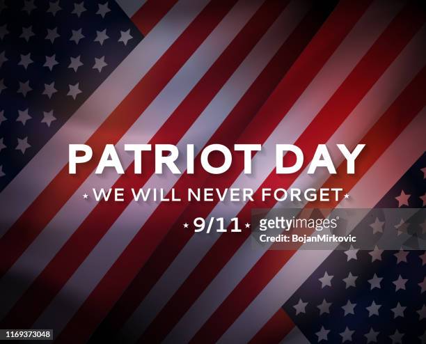 ilustrações de stock, clip art, desenhos animados e ícones de patriot day usa 9/11 poster, september 11. we will never forget. vector - usa