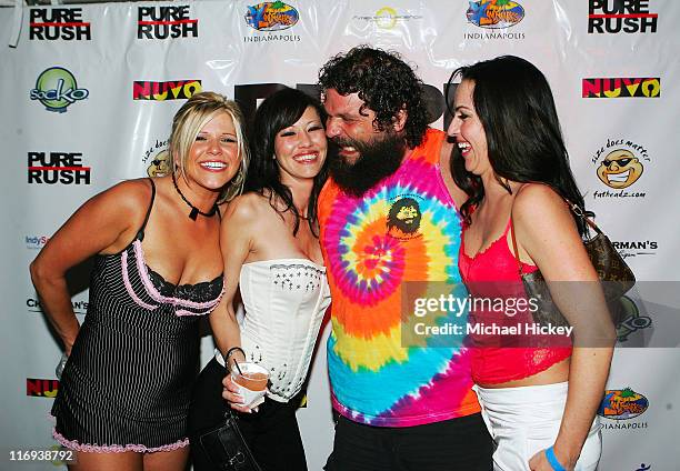 Rupert Boneham and guests during Indy 500 Pure Rush Party at Gelo Club in Indianapolis, Indiana, United States.