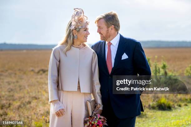 King Willem-Alexander of The Netherlands and Queen Maxima of The Netherlands during their region visit to South-West Drenthe on September 18, 2019 in...