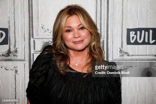 Valerie Bertinelli attends the Build Series to discuss 'Kids Baking Championship" & "Family Restaurant Rivals' at Build Studio on August 21, 2019 in...