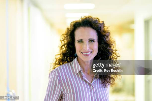 Actress Andie MacDowell visits SiriusXM Studios on August 21, 2019 in New York City.