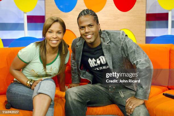 Free and AJ during Chris Rock and Adam Sandler Visit BET's "106 & Park" - May 26, 2005 at BET Studios in New York City, New York, United States.