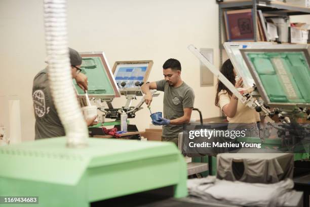 Print shop workers