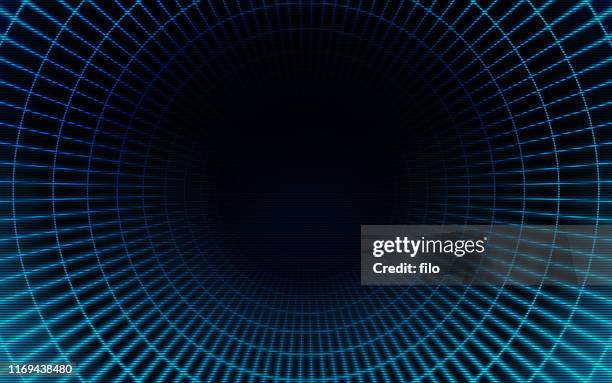 stockillustraties, clipart, cartoons en iconen met retro video game warp tunnel achtergrond abstract - tunnel