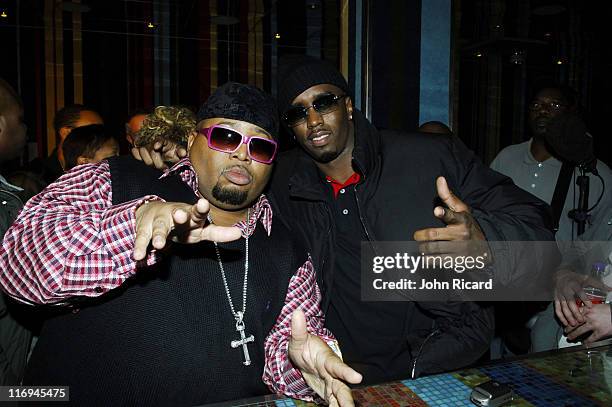 Jazze Pha and P. Diddy during Notorious B.I.G. "Nasty Girl pt2" music video featuring Diddy, Nelly, and Jagged Edge - November 17, 2005 at Dream...