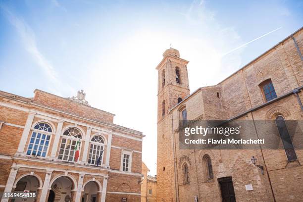sant'elpidio a mare town hall and church, le marche, italy - fermo stock pictures, royalty-free photos & images