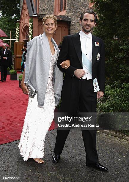 Princess Tatiana of Greece and Prince Nikolaos of Greece attend the wedding of Princess Nathalie zu Sayn-Wittgenstein-Berleburg and Alexander...