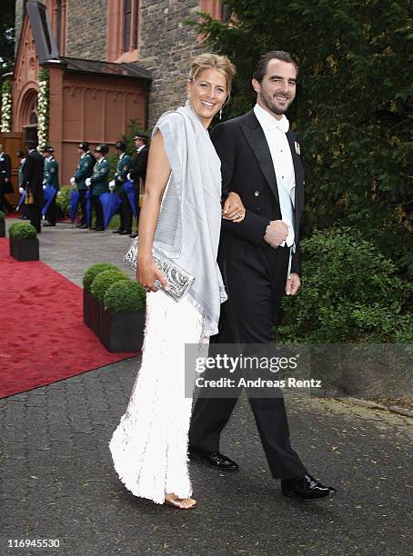 Princess Tatiana of Greece and Prince Nikolaos of Greece attend the wedding of Princess Nathalie zu Sayn-Wittgenstein-Berleburg and Alexander...