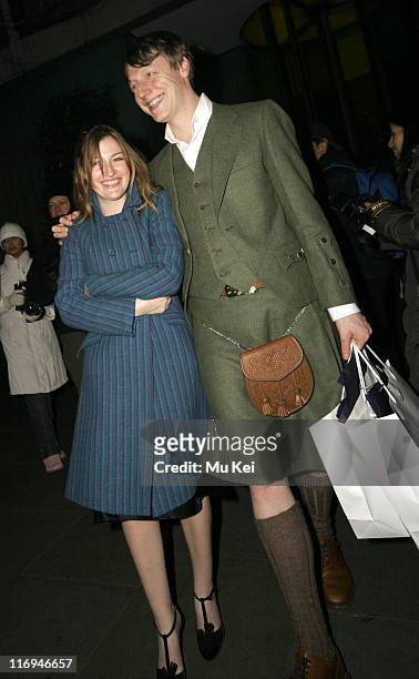 Kelly McDonald and husband Dougie Payne during Burns' Night - VIP Fundraising Party - Departures - January 25, 2006 at Asia de Cuba in London, Great...
