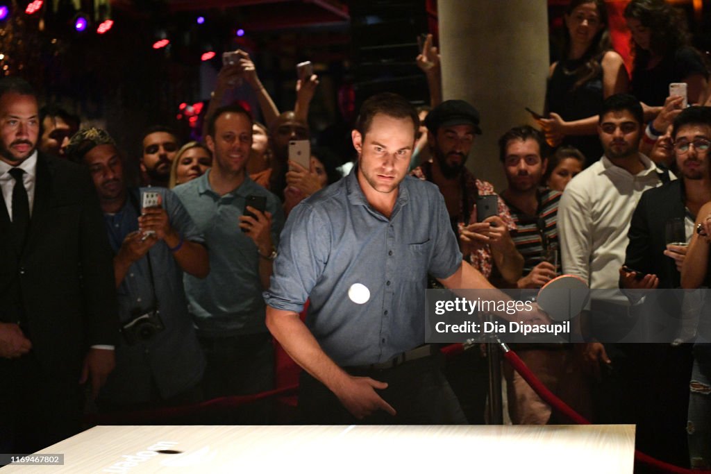 Andy Roddick, Monica Puig And Leon Bridges Excite The Crowd With An Epic Table Tennis Match And Performance During The IHG Hotels & Resorts "Legends, Unmatched" Event At Kimpton Hotel Eventi