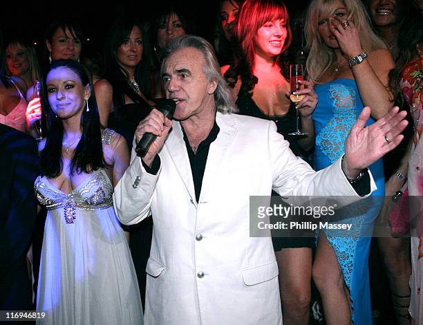 Peter Stringfellow and dancers during Stringfellows Launch Party - Dublin - Arrivals at Parnell Street in Dublin, Ireland.