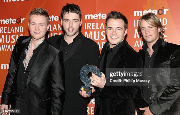 Westlife during Meteor Ireland Music Awards 2006 - Press Room at The Point in Dublin, Ireland.