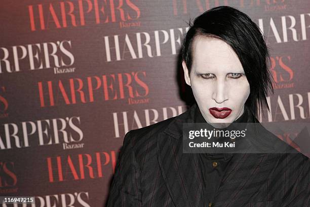 Marilyn Manson during Harper's Bazaar Celebrates the First Issue of British Bazaar - Arrivals at Cirque Leicester Square in London, Great Britain.