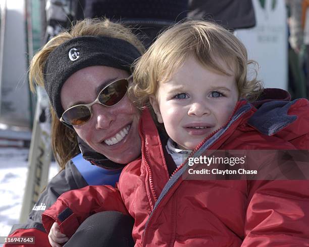 Melissa Rivers & son Cooper during 2002 Celebrity Ski Classic at Deer Valley Resort in Park City, UT, United States.