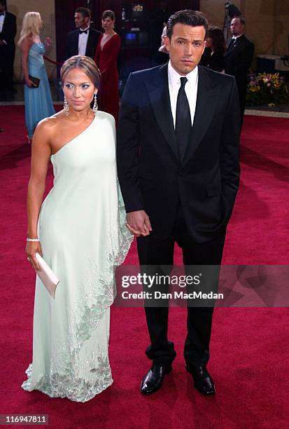 Jennifer Lopez and Ben Affleck during The 75th Annual Academy Awards - Arrivals at The Kodak Theater in Hollywood, California, United States.