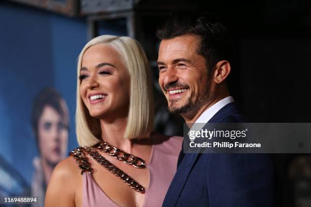 Katy Perry and Orlando Bloom attend the LA premiere of Amazon's "Carnival Row" at TCL Chinese Theatre on August 21, 2019 in Hollywood, California.