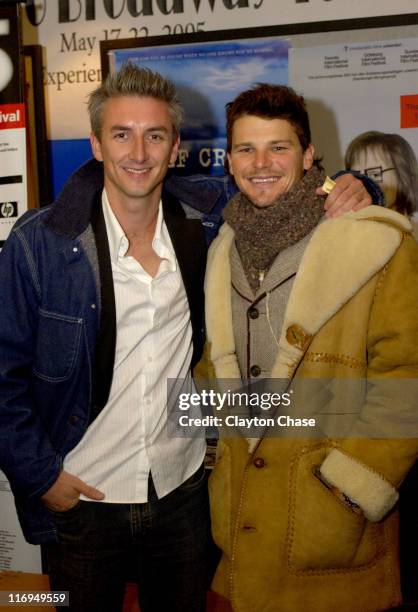 Greg McClean and Nathan Phillips during 2005 Sundance Film Festival - "Wolf Creek" Premiere at Egyptian Theatre in Park City, Utah, United States.