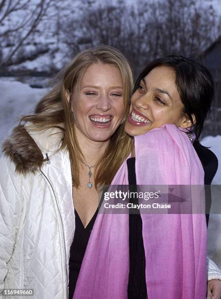 Amy Redford and Rosario Dawson during 2005 Sundance Film Festival - "This Revolution" Premiere at Library Theatre in Park City, Utah, United States.
