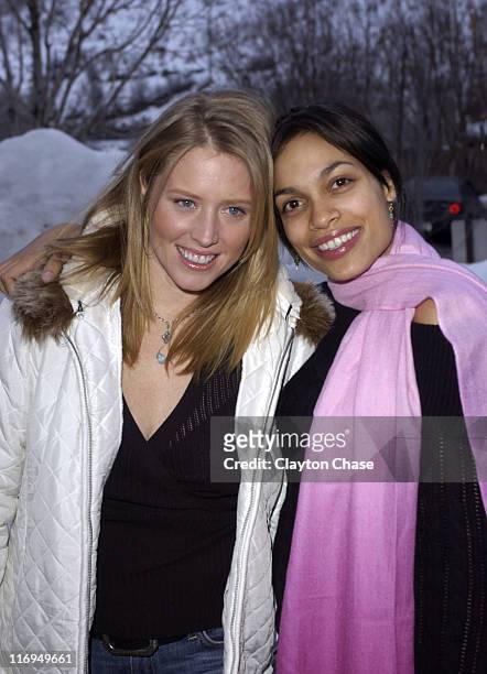 Amy Redford and Rosario Dawson during 2005 Sundance Film Festival - "This Revolution" Premiere at Library Theatre in Park City, Utah, United States.