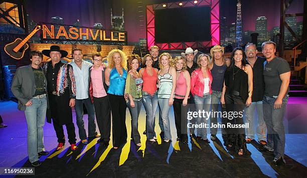Nashville Star cast with guests Montgomery Gentry, hosts LeAnn Rimes and Cledus T. Judd and Judges Anastasia Brown, Phil Vassar and Bret Michaels...