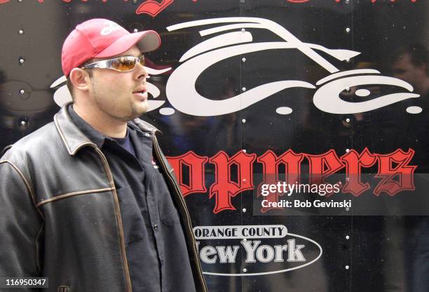 Paul Teutul Jr. Of "American Chopper" at the Orange Country Choppers presentation of the M3Power Nitro Chopper to Gillette.