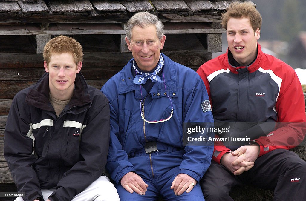 HRH Prince Charles and Family Photocall During Ski Break