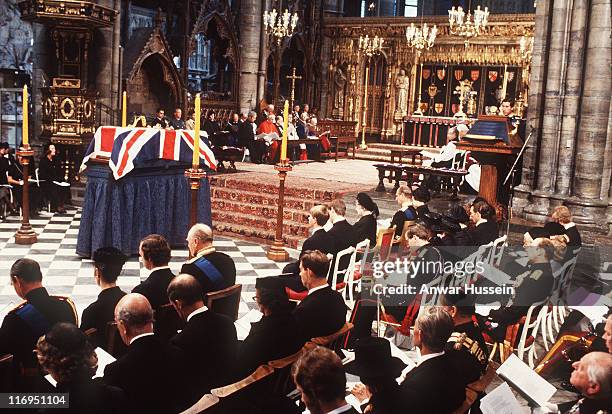 Many members of the Royal Family attended the funeral of Lord Mountbatten, murdered when his fishing boat was blown up by an IRA bomb, which took...