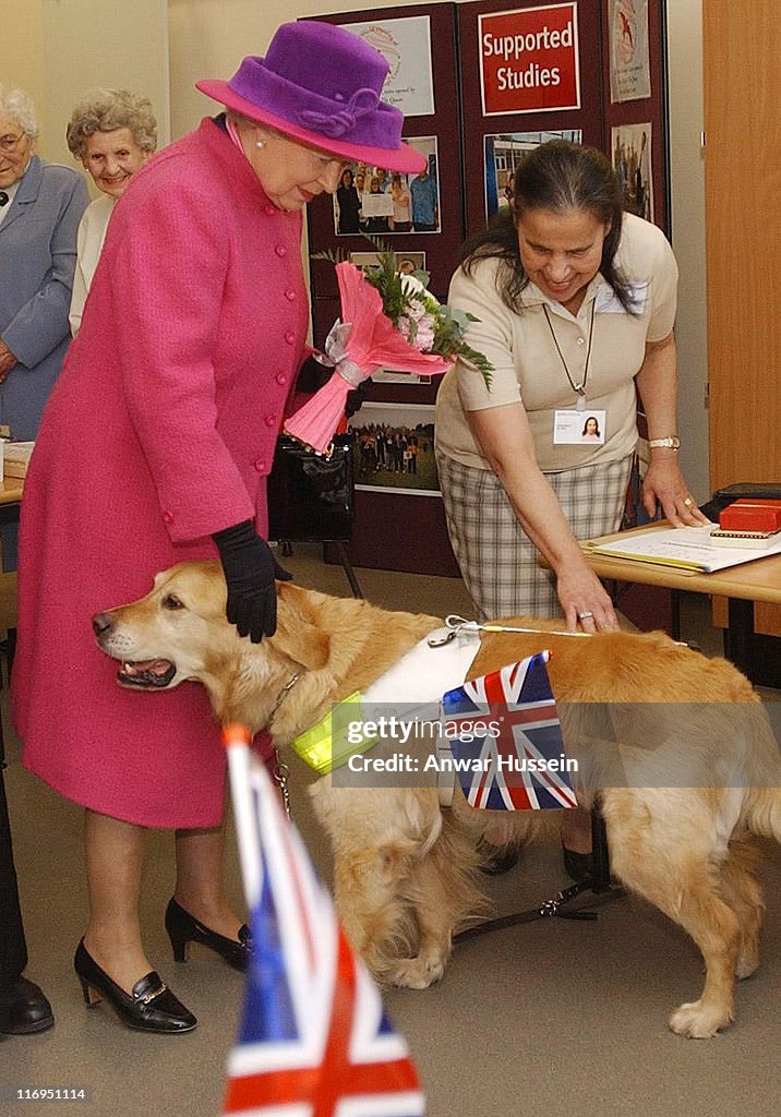 The Queen Visits North Hertfordshire College on Comic Releif Day - March 14, 2003